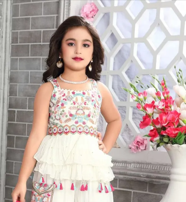 White_Crape_Premium_&_Elegant_Kurta_&_Patiala_Set_With_Dupatta_For_Girls