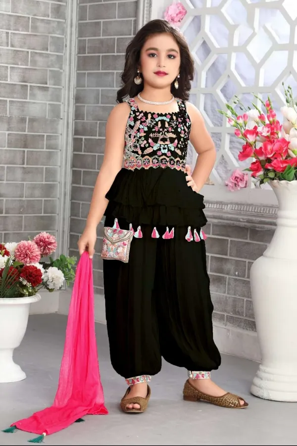Yellow_Crape_Premium_&_Elegant_Kurta_&_Patiala_Set_With_Dupatta_For_Girls