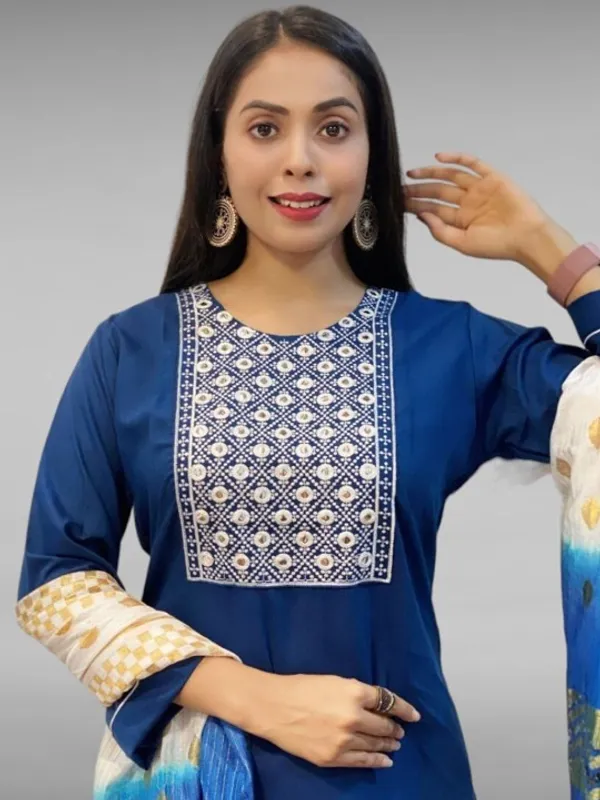 Blue_Rayon_Blend_Premium_&_Elegant_Kurta_&_Patiala_Set_With_Dupatta_For_Women