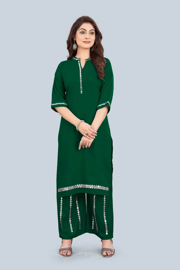 Green_Rayon_Premium_&_Elegant_Kurta_&_Palazzo_Set_For_Women