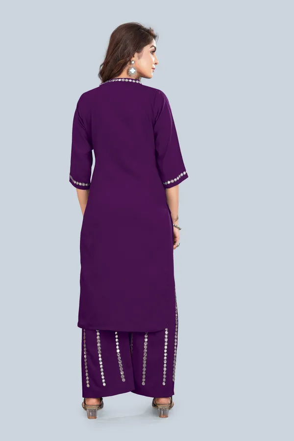 Purple_Rayon_Premium_&_Elegant_Kurta_&_Palazzo_Set_For_Women