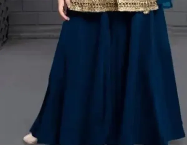 Blue_Crape_Premium_&_Elegant_Kurta_&_Sharara_Set_With_Dupatta_For_Girls