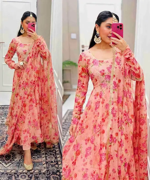 Pink_Georgette_Premium_&_Elegant_Gown_&_Dupatta_Set_For_Women