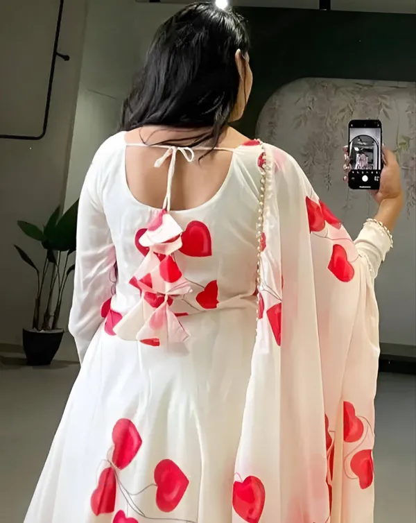 White_Georgette_Premium_&_Elegant_Gown_&_Dupatta_Set_For_Women