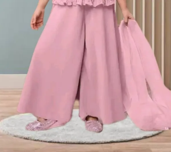Pink_Crape_Premium_&_Elegant_Kurta_&_Sharara_Set_With_Dupatta_For_Girls