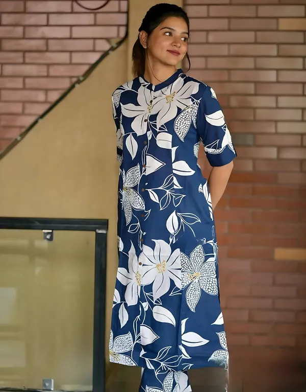 Blue_Rayon_Premium_&_Elegant_Kurta_&_Palazzo_Set_For_Women
