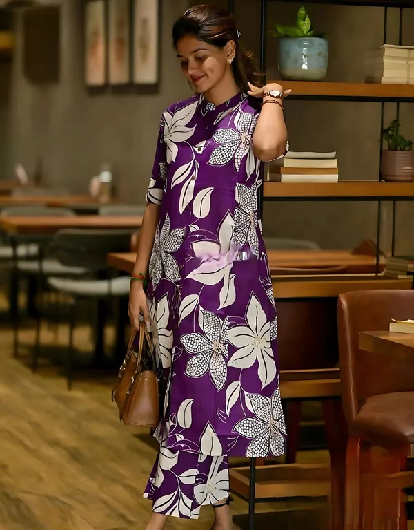 Purple_Rayon_Premium_&_Elegant_Kurta_&_Palazzo_Set_For_Women