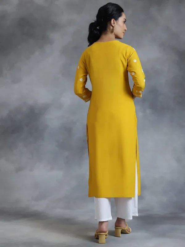 Yellow_Rayon_Premium_&_Elegant_Kurti_For_Women