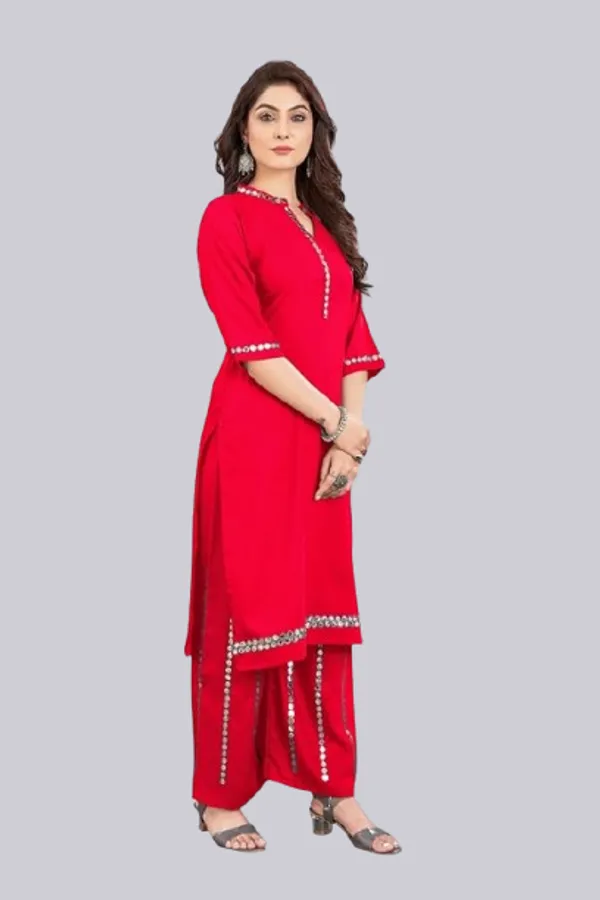 Red_Rayon_Premium_&_Elegant_Kurta_&_Palazzo_Set_For_Women