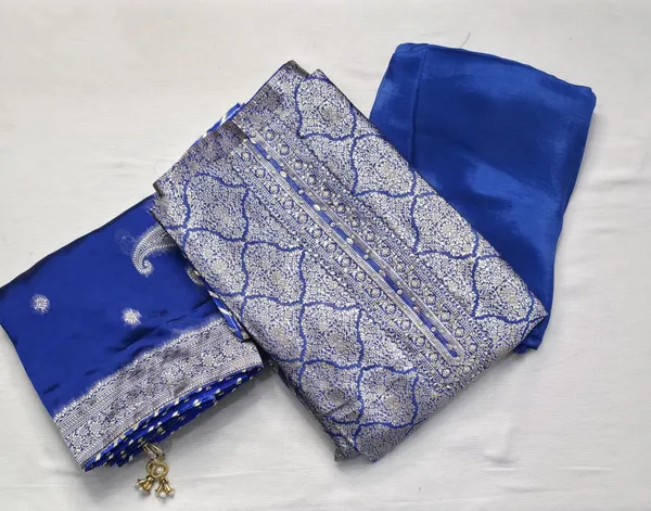 Regal_Blue_Banarasi_Brocade_Unstitched_Suit_Set_For_Women