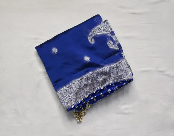 Regal_Blue_Banarasi_Brocade_Unstitched_Suit_Set_For_Women