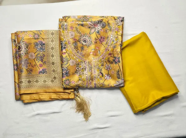 Mustard_Gold_Floral_Silk_Blend_Embroidered_Suit_Set__For_Women