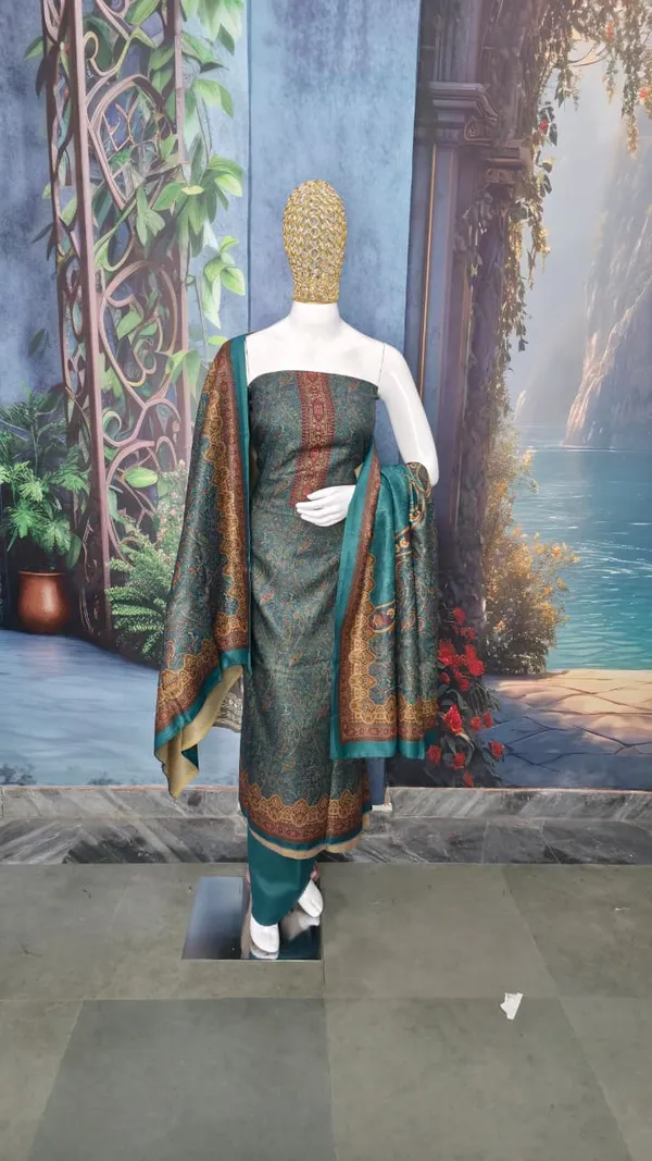 Deep_Teal_Heirloom_Elegance_Pashmina_Shawl_Suit_Set__For_Women