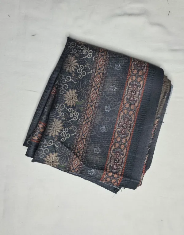 Charcoal_Grey_Luxurious_Pashmina_Wool_Unstitched_Suit_With_Printed_Shawl__For_Women