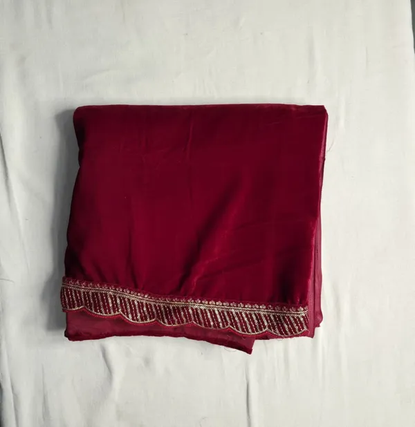 Regal_Maroon_Velvet_Unstitched_Suit_Set_With_Heavy_Zari_Embroidery__For_Women