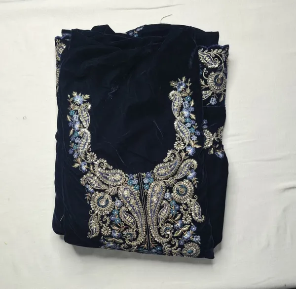 Regal_Navy_Velvet_Unstitched_Suit_Set_With_Intricate_Zari_&_Sequin_Embroidery_For_Women