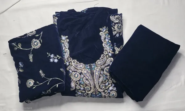 Regal_Navy_Velvet_Unstitched_Suit_Set_With_Intricate_Zari_&_Sequin_Embroidery_For_Women
