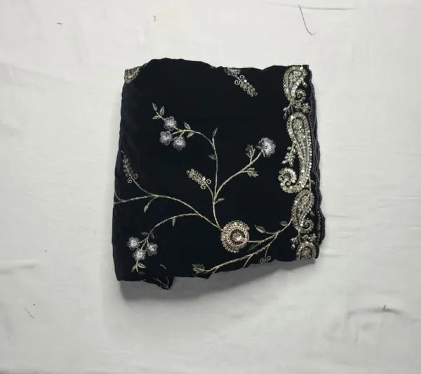 Deep_Black_Velvet_Unstitched_Suit_Set_With_Antique_Embroidery_For_Women