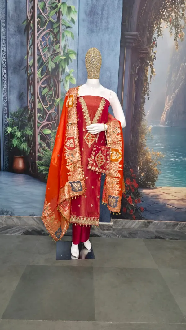 The_Maharani_Shimmer_Silk_Unstitched_Suit_Set