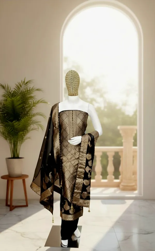 Regal_Black_Banarasi_Brocade_Unstitched_Suit_With_Matching_Dupatta_For_Women