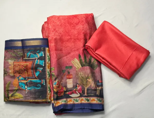 Maroon_Cotton_Silk_Unstitched_Suit_With_Miniature_Art_Digital_Print_Dupatta__For_Women