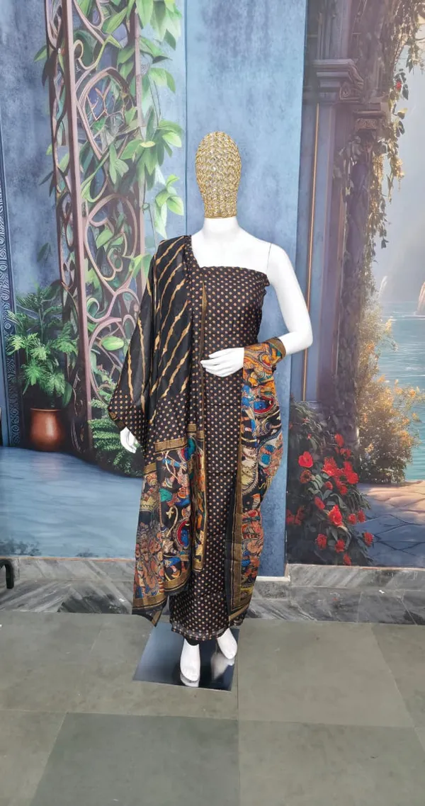 Black_&_Gold_Polka_Dot_Cotton_Silk_Unstitched_Dress_Material_For_Women