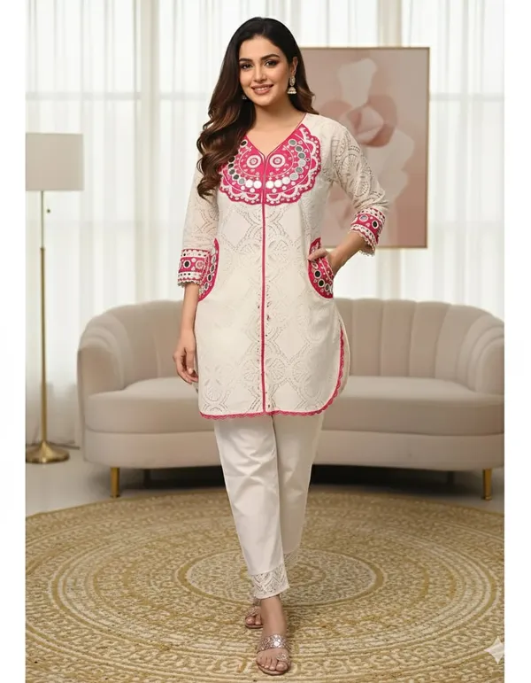 Pink_Cotton_Flex_Printed_Schiffli_Partywear_Co-Ord_Set