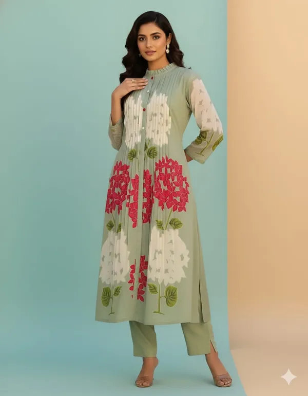 Pastel_Green_Mul_Cotton_Printed_A_Line_Flower_Leaf_Co-Ord_Set