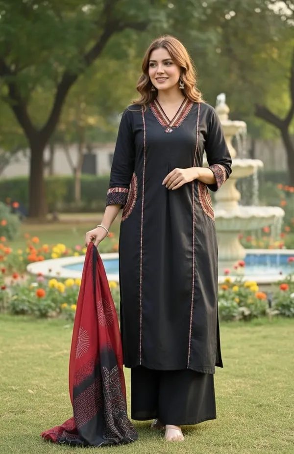 Black_Cotton_Printed_A_Line_Suit_For_Women