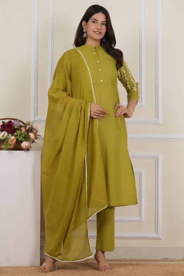 The_Tinge_parrot_green_Embroidered_Suit_Set_for_women