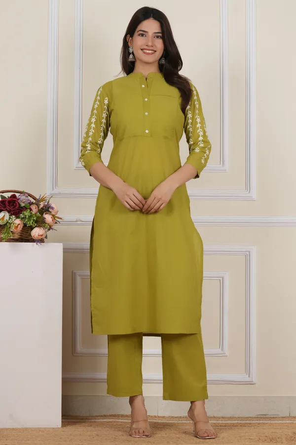 The_Tinge_parrot_green_Embroidered_Suit_Set_for_women
