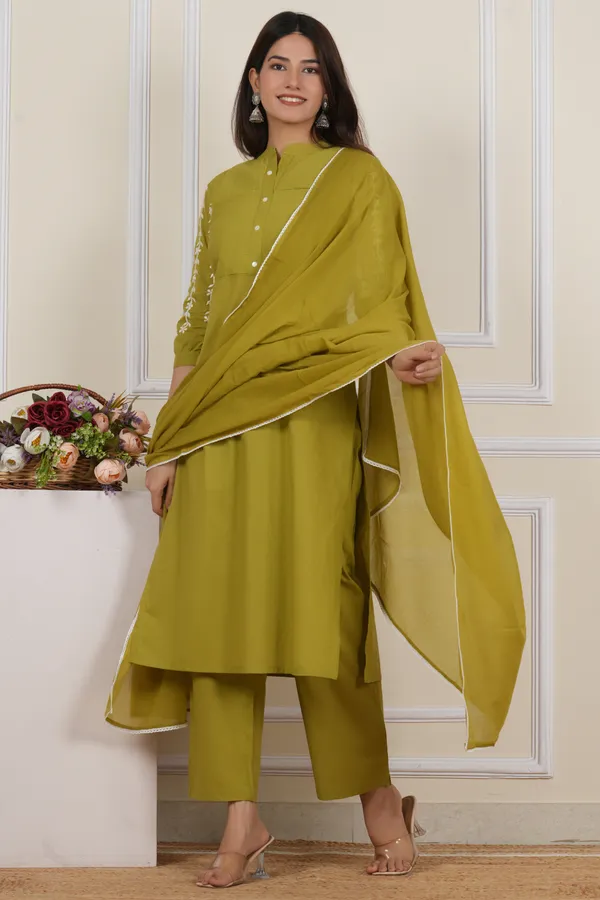 The_Tinge_parrot_green_Embroidered_Suit_Set_for_women