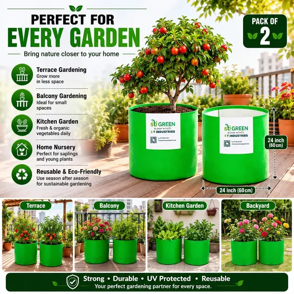 STI_GREEN_HDPE_Grow_Bags_for_Plants_24_x_24_Inch_(Pack_of_2)_|_360_GSM_Heavy_Duty_UV_Protected_Grow_Bags