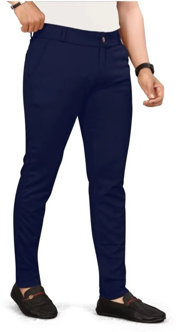 2_Men_Regular_Fit_Blue_&_Gray_Lycra_Blend_Trousers