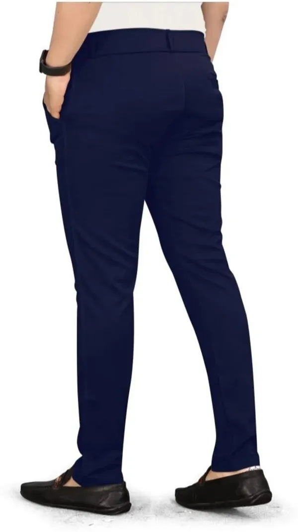 2_Men_Regular_Fit_Blue_&_Gray_Lycra_Blend_Trousers