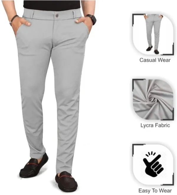 2_Men_Regular_Fit_Blue_&_Gray_Lycra_Blend_Trousers