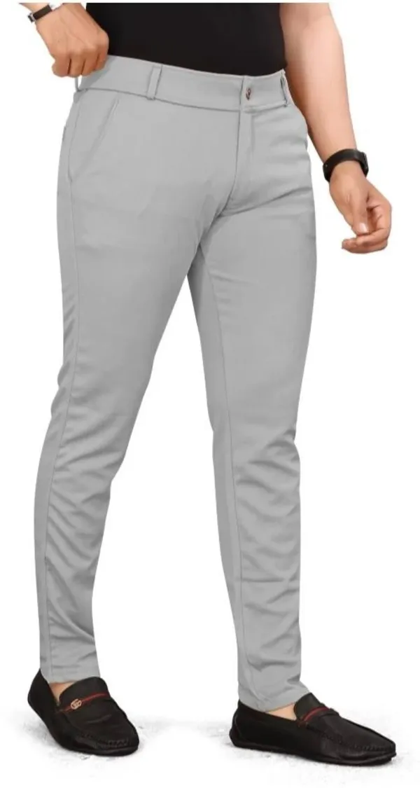 2_Men_Regular_Fit_Blue_&_Gray_Lycra_Blend_Trousers