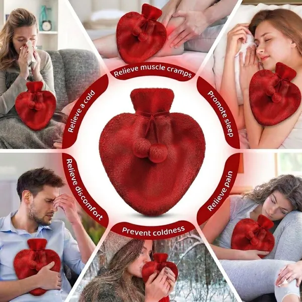 Heart_Hot_Water_Bottle_with_Plush_Cover_&_Pom-Poms_1000ML_Leakproof_Heat_Compress_for_Period_Cramps,_Knee,_Back_&_Shoulder_Pain_Hot_&_Cold_Therapy_for_Warmth_&_Muscle_Relaxation_(Red)