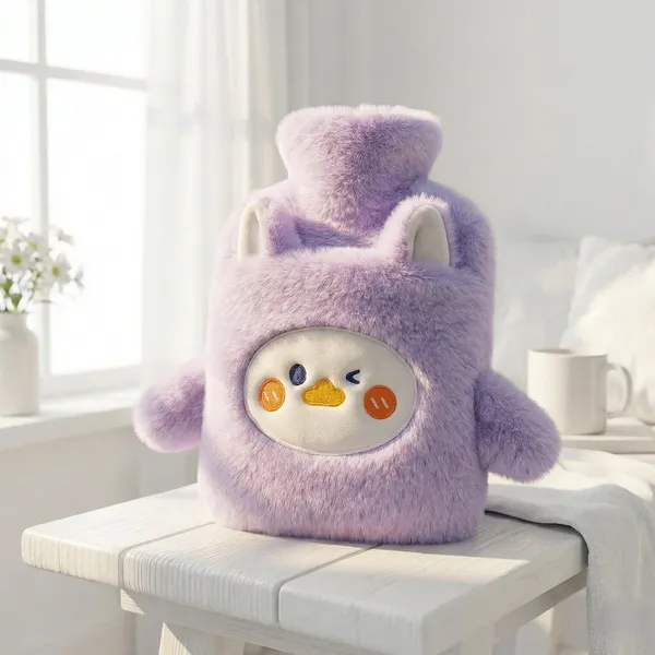 Hot_Water_Bottle_with_Plush_Duck_Cover_1000ML_Premium_Leak-Proof_Heating_Bag_for_Period_Cramps,_Back,_Neck_&_Joint_Pain_Relief_Hot_&_Cold_Compress_for_Muscle_Injuries_&_Swelling_with_Bunny_Sleeve_(Lavender_-_Duckling)