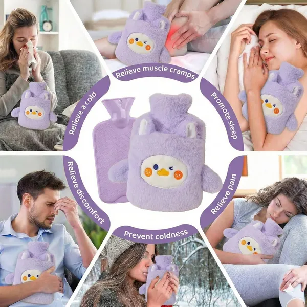 Hot_Water_Bottle_with_Plush_Duck_Cover_1000ML_Premium_Leak-Proof_Heating_Bag_for_Period_Cramps,_Back,_Neck_&_Joint_Pain_Relief_Hot_&_Cold_Compress_for_Muscle_Injuries_&_Swelling_with_Bunny_Sleeve_(Lavender_-_Duckling)
