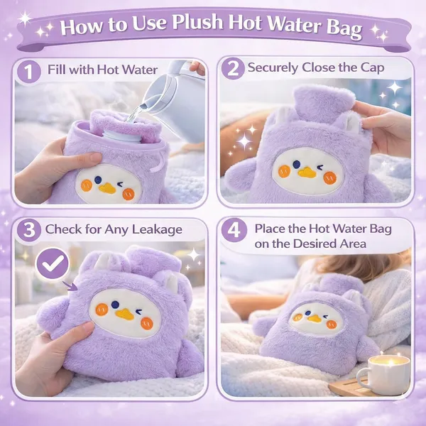 Hot_Water_Bottle_with_Plush_Duck_Cover_1000ML_Premium_Leak-Proof_Heating_Bag_for_Period_Cramps,_Back,_Neck_&_Joint_Pain_Relief_Hot_&_Cold_Compress_for_Muscle_Injuries_&_Swelling_with_Bunny_Sleeve_(Lavender_-_Duckling)
