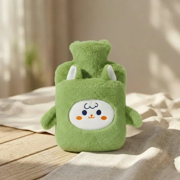 Plush_Hot_Water_Bottle_with_Soft_Cover_&_Hand_Warmer_Sleeve_1000ML_Heating_Bag_for_Period_Cramp,_Back_Pain_&_Muscle_Aches,_Hot_&_Cold_Compress_for_Shoulder,_Stress,_Injury_&_Swelling_(Olive_Green_-_Puppy)