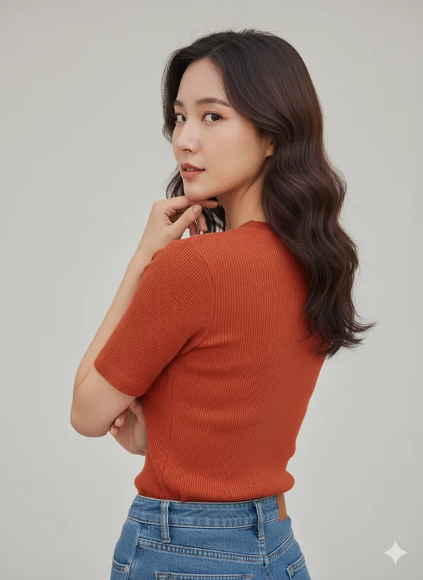 Rust_Rib_Knit_Fabric_Casual_Top_For_Women