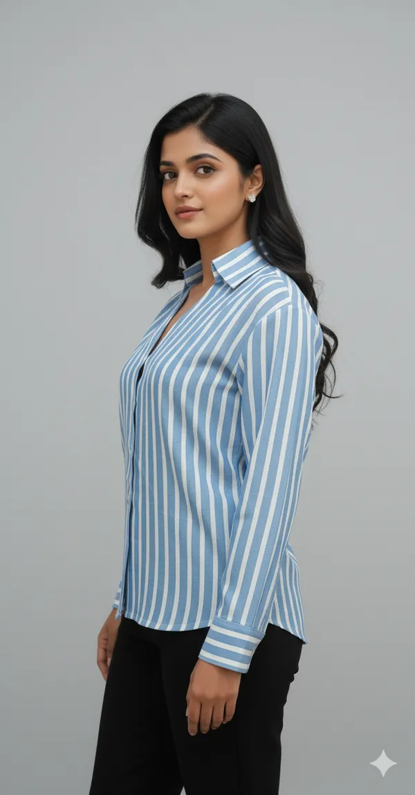 Blue_Cotton_Casual_Shirt_For_Women