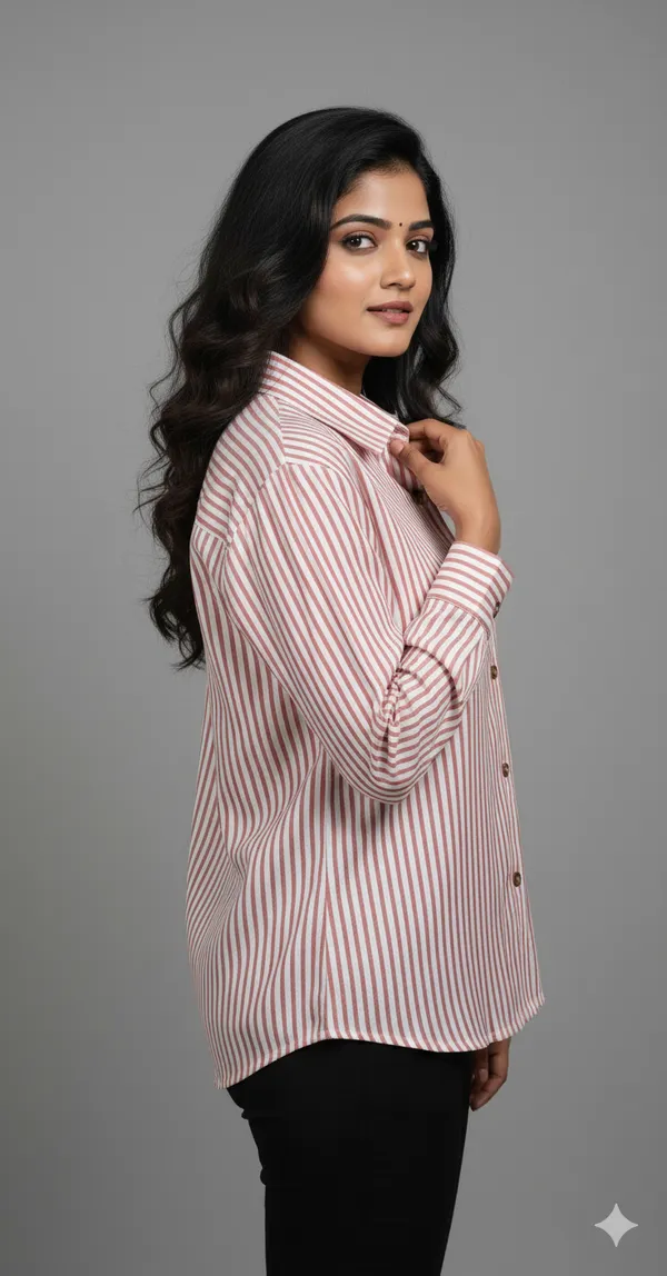 Peach_Soft_Cotton_Casual_Shirt_For_Women