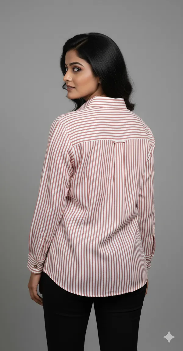 Peach_Soft_Cotton_Casual_Shirt_For_Women