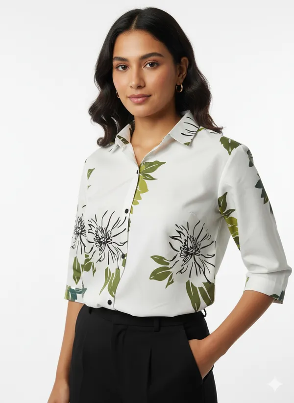 Green_Linen_Cotton_Casual_Shirt_For_Women