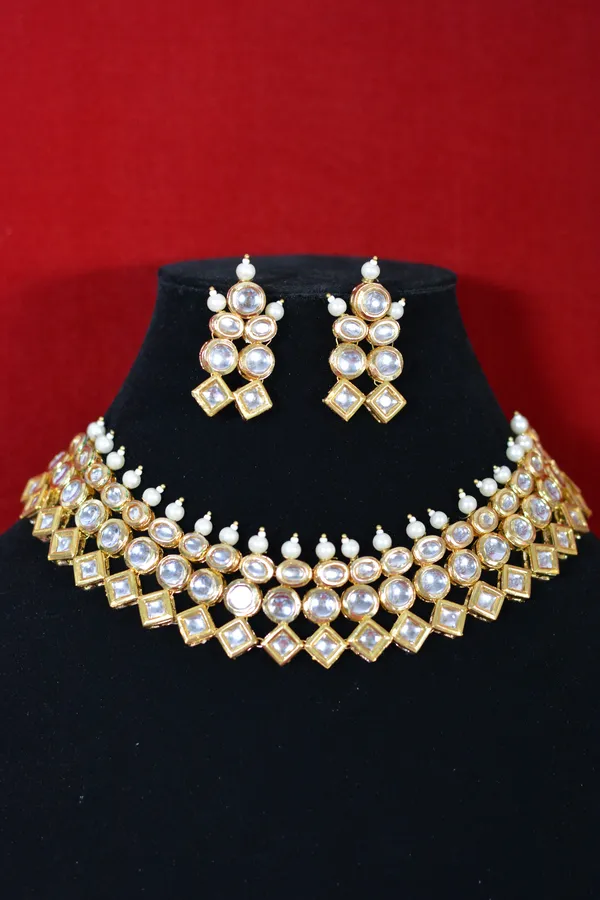 Gold_Classic_Kundan_Polki_Multirow_Choker_Jewelry_Set_(Pack_Of_3)