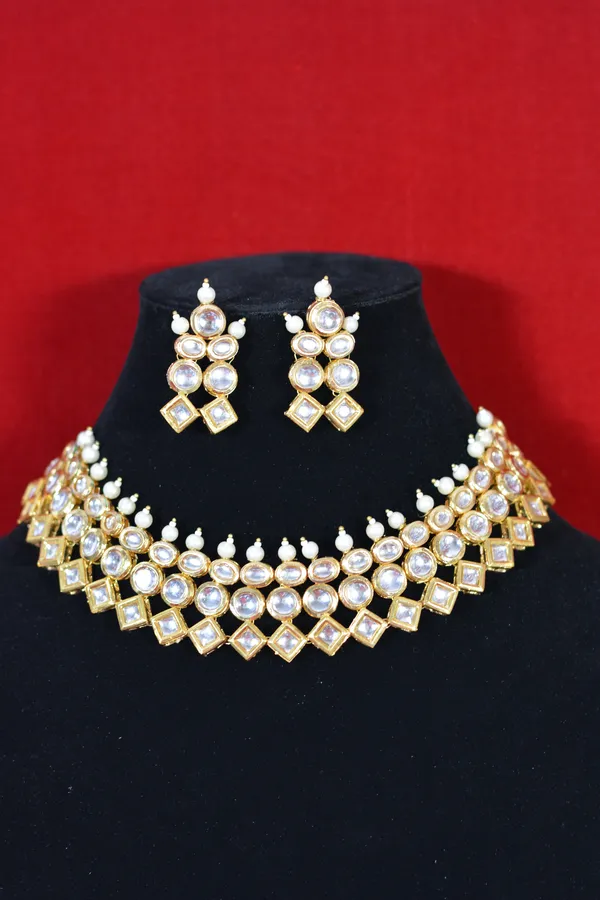 Gold_Classic_Kundan_Polki_Multirow_Choker_Jewelry_Set_(Pack_Of_3)