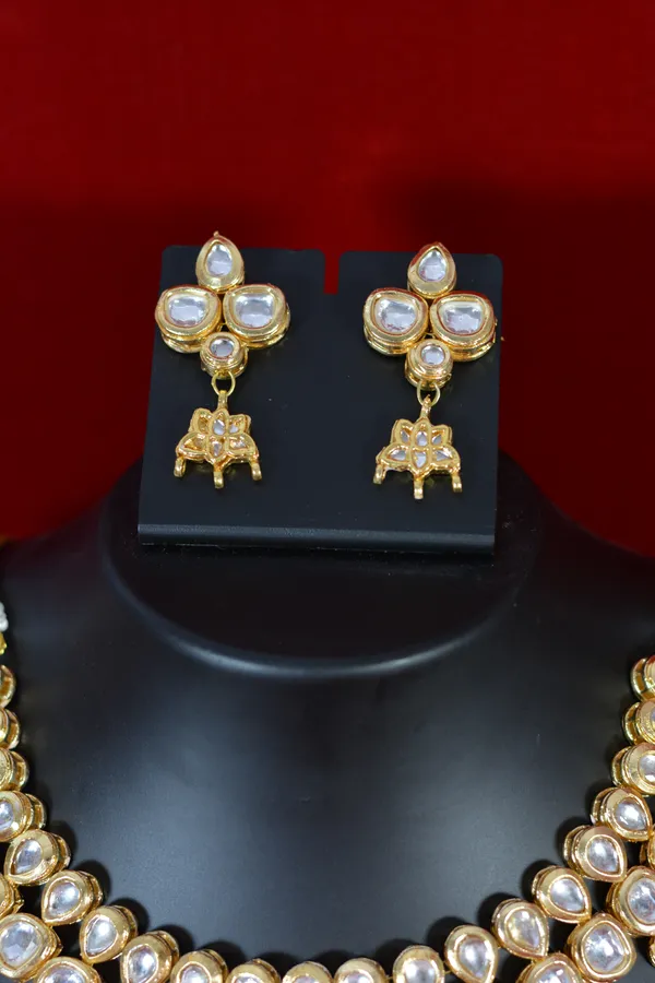 Gold_Traditional_Kundan_Necklace_Set_With_Elephant_Motif_Danglers_(Pack_Of_3)